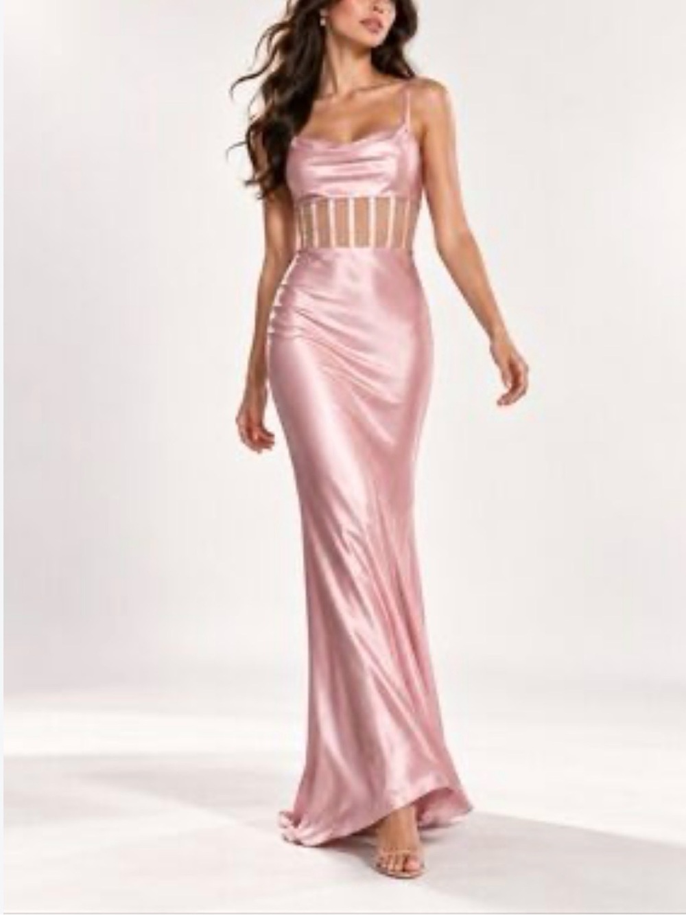 NWT Alice + Olivia Valentina Draped Corset Maxi Dress sz 2